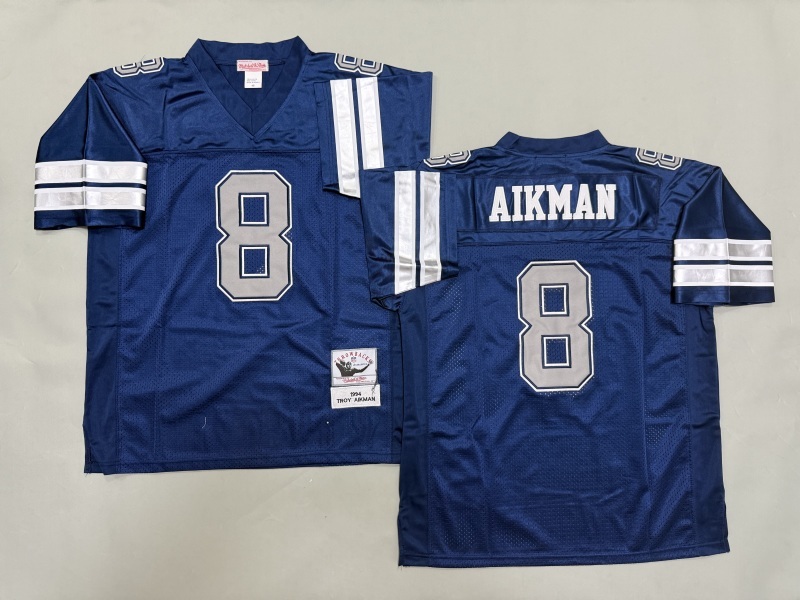 Men 2025 Nike Dallas Cowboys #8 Aikman Blue Throwback Limited NFL Jersey 004->dallas cowboys->NFL Jersey